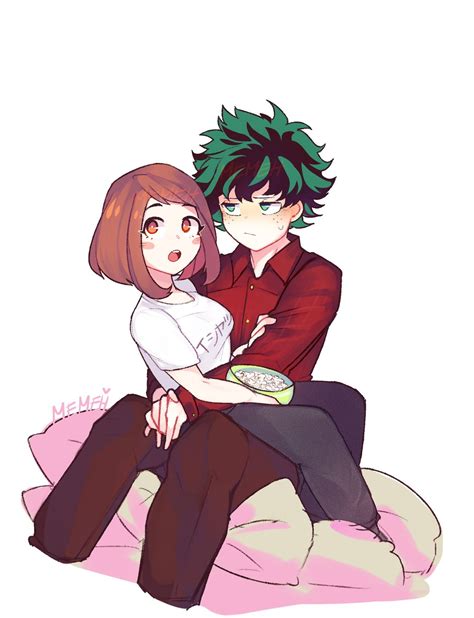 deku uraka|deku and uraka kissing.